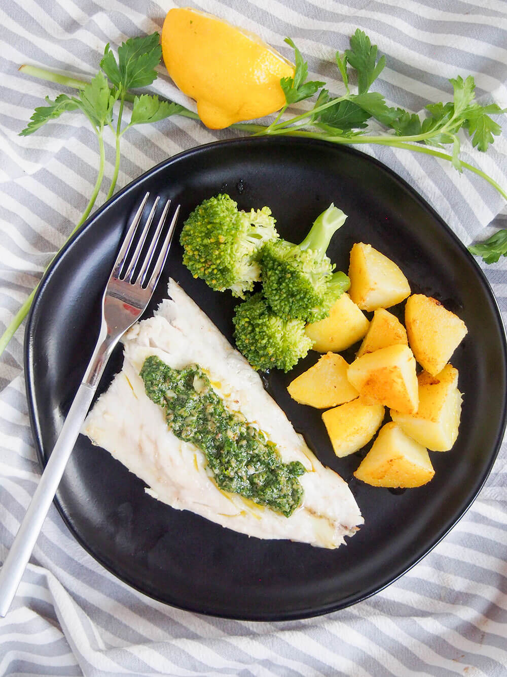 sea bass with salsa verde