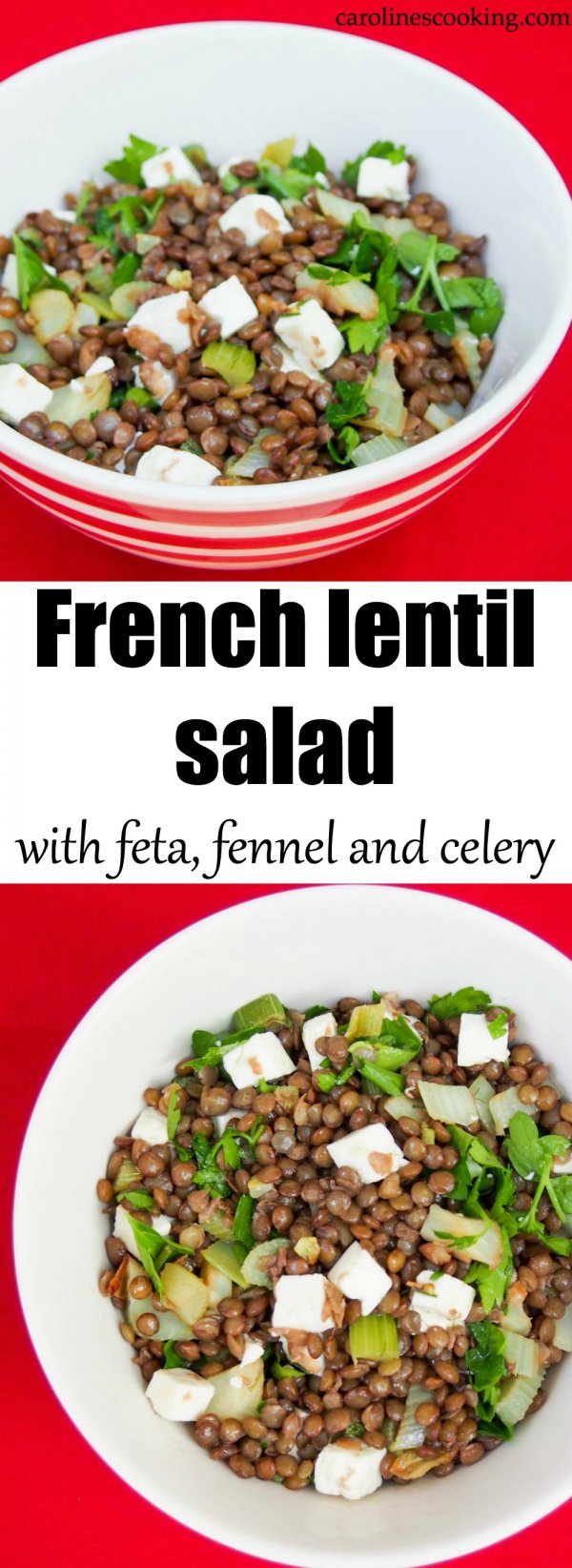 French lentil salad with feta, fennel and celery Caroline's Cooking