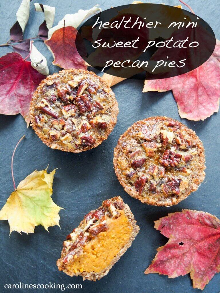 Healthier mini sweet potato pecan pie Caroline's Cooking