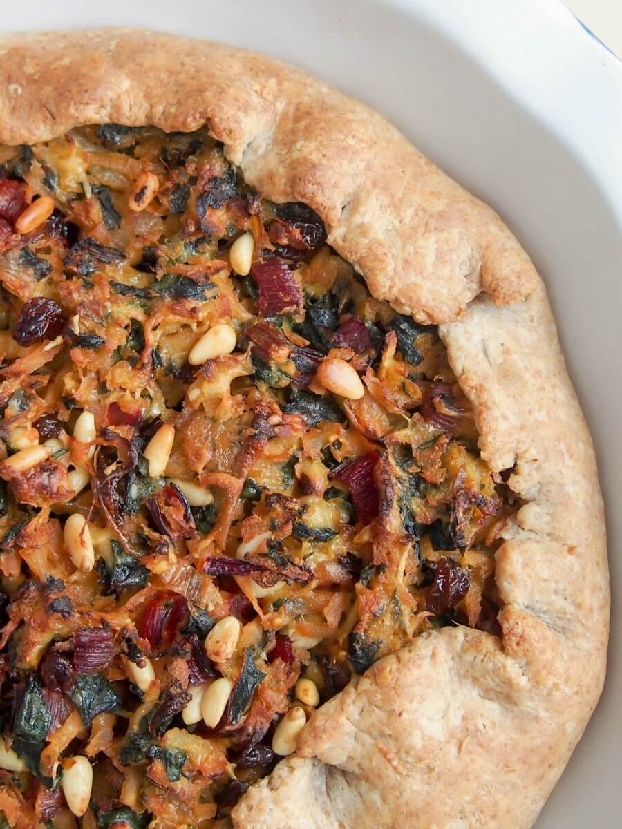 Chard and parsnip galette