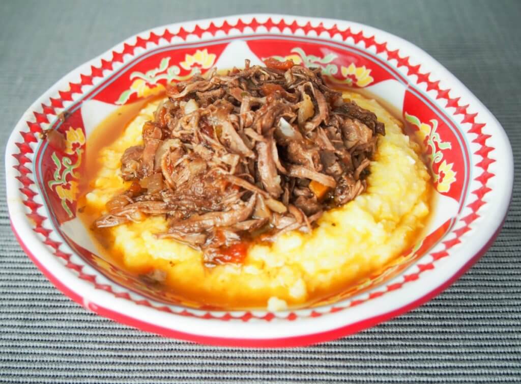 slow cooker short rib ragu with polenta