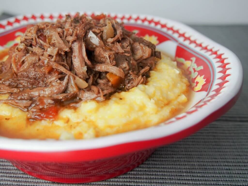 slow cooker short rib ragu with polenta