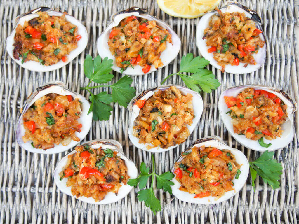 New England Style Stuffed Clams Caroline S Cooking