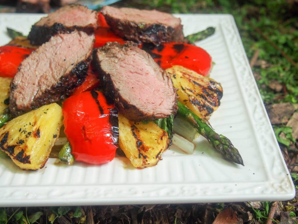Grilled pork and pineapple salad