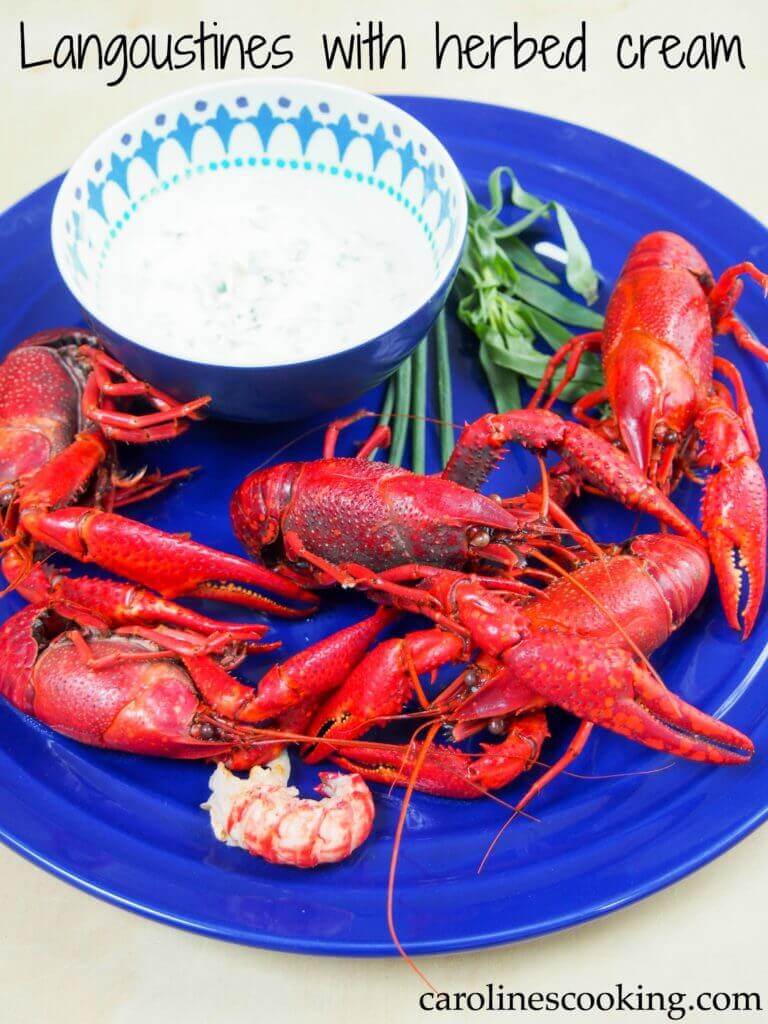 Langoustines with herbed cream are commonly eaten in Denmark for midsummer and it's easy to understand why, they're truly delicious. Easy to prepare too.