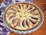 fig, goat's cheese and bacon quiche