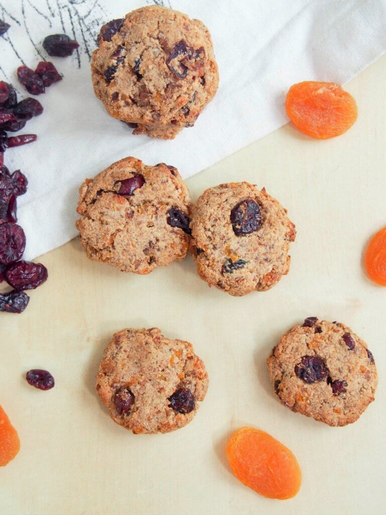 Healthy cranberry apricot cookies (vegan, GF) Caroline's Cooking