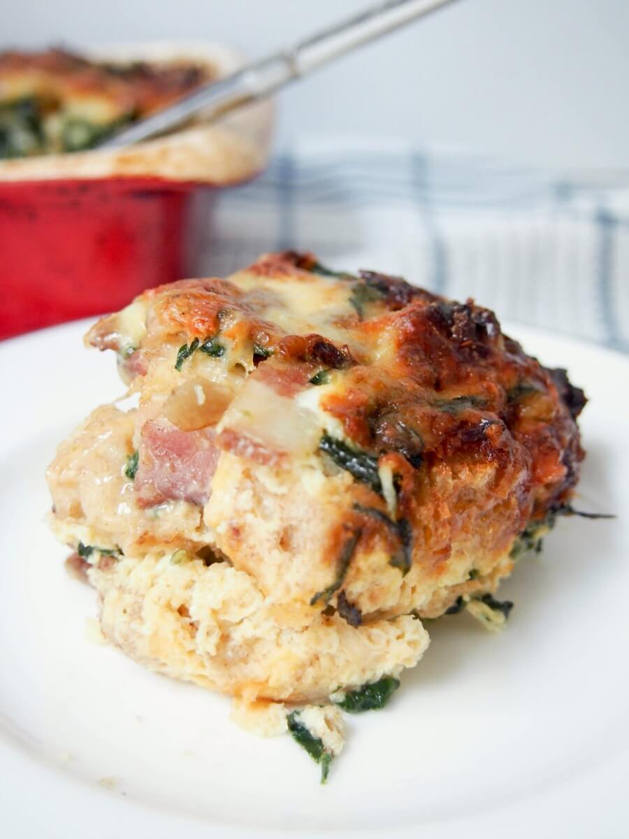 Breakfast strata with bacon and date