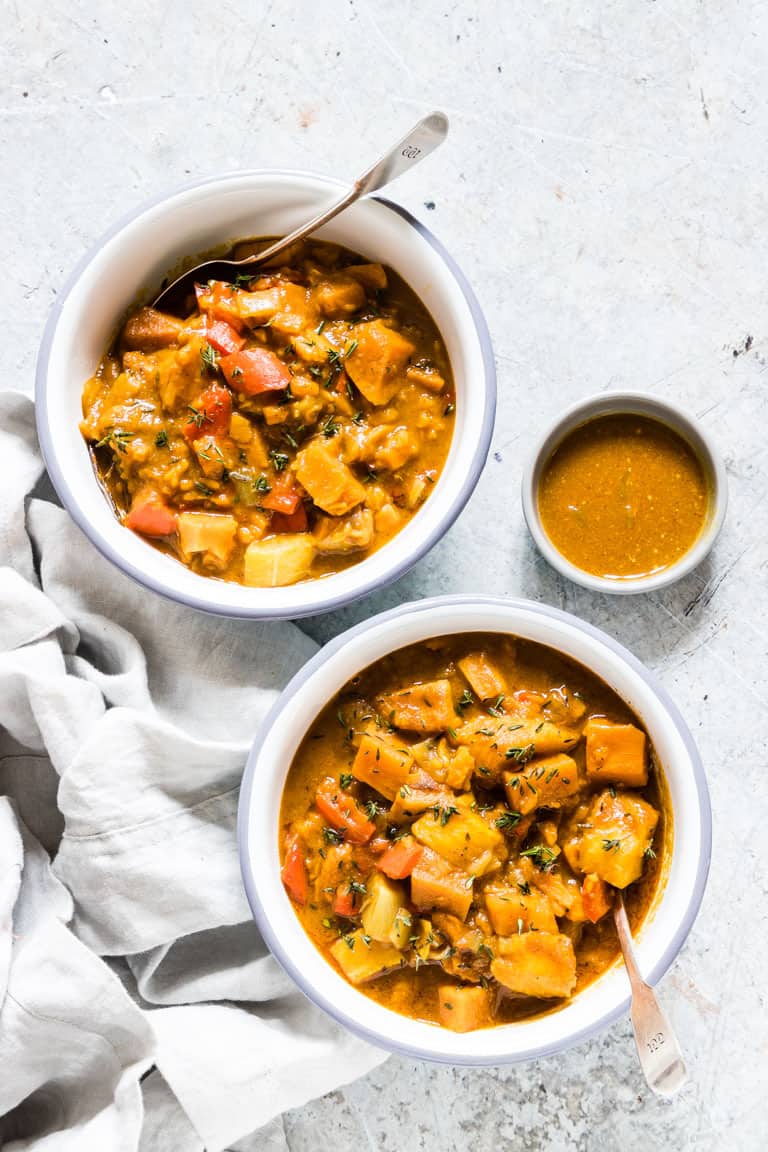 Instant-Pot-Kürbis-Kochbananen-Curry