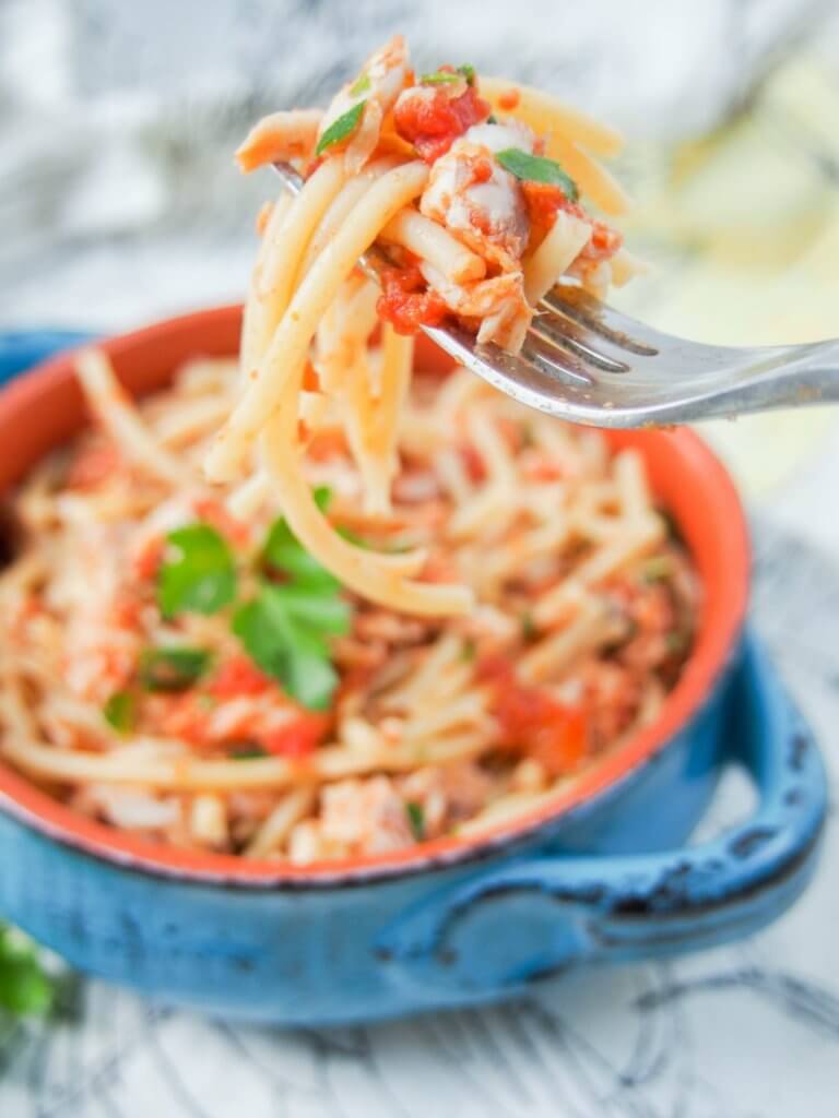 Fish ragu pasta - Caroline's Cooking