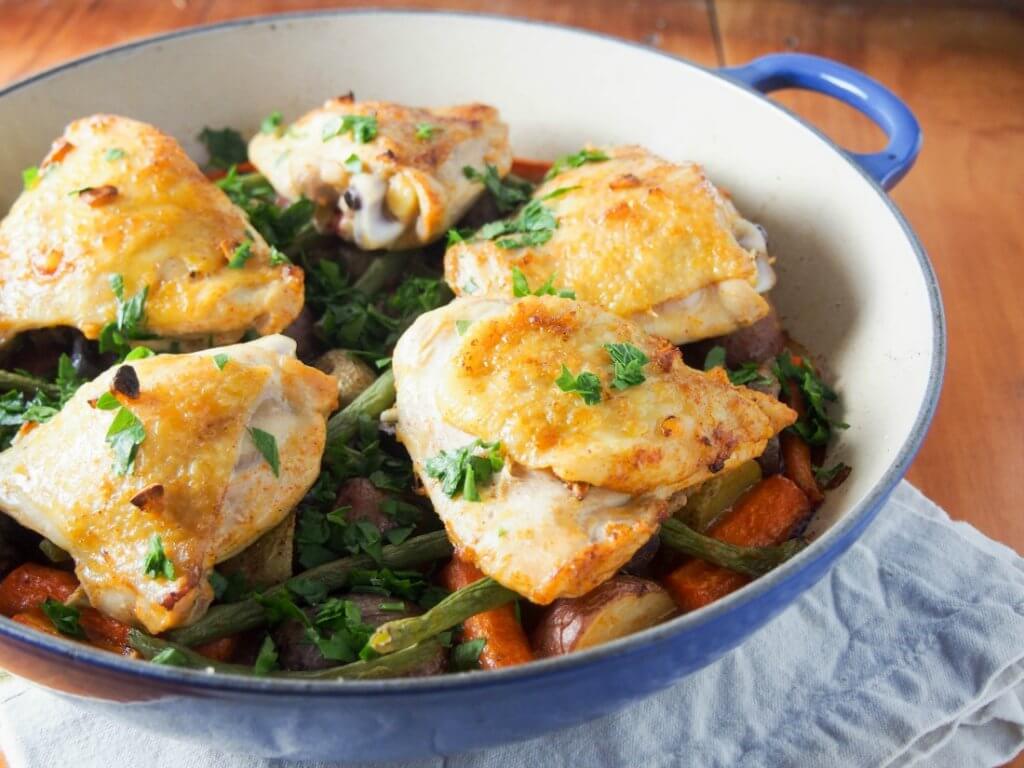 One pot lemon garlic chicken with vegetables Caroline's Cooking