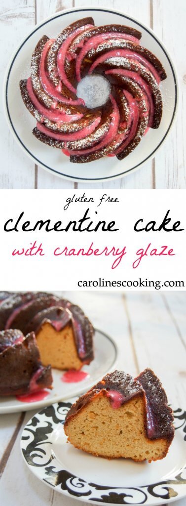 Clementine cake with cranberry glaze (GF)