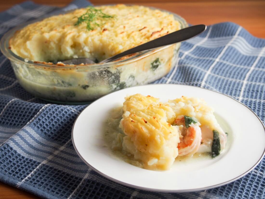 Fish pie (potato-topped fish bake) - Caroline's Cooking