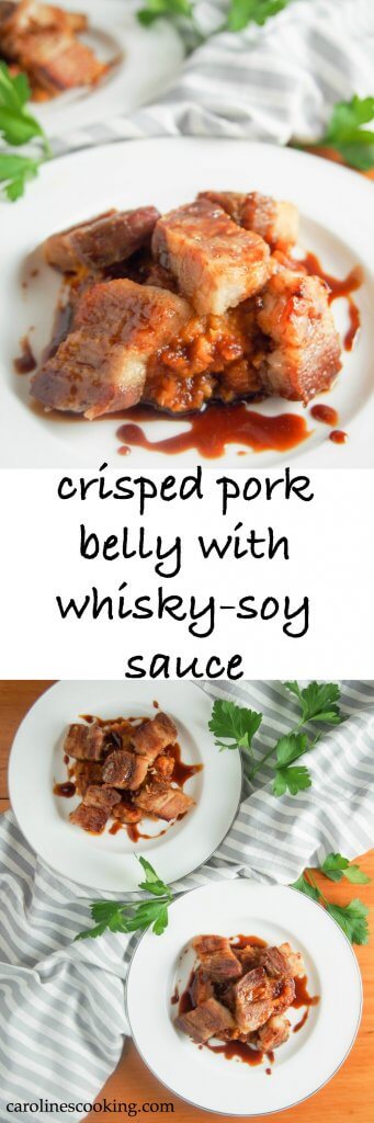 Crisped pork belly with whisky-soy sauce