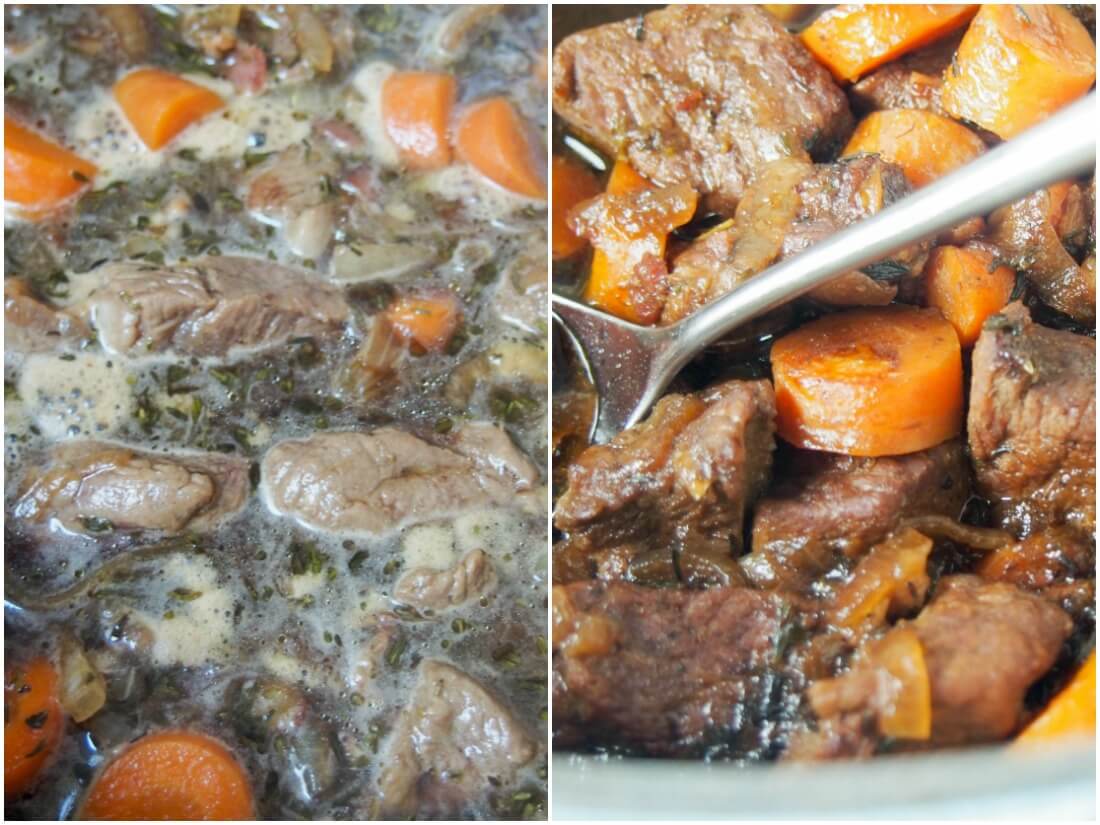 making beef and stout stew