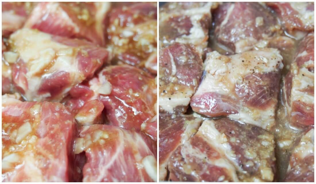 marinating pork for Vietnamese lemongrass pork