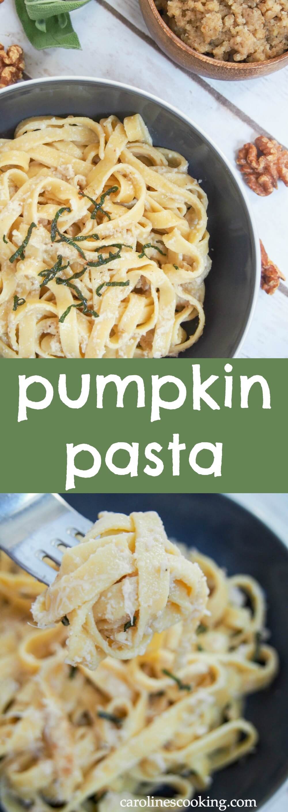This fresh pumpkin pasta is a delicious way to enjoy a touch of fall in homemade pasta with real pumpkin in the dough.  If you're a pasta fan, you'll be blown away at how good it can taste.  #homemadepasta #pasta #pumpkin