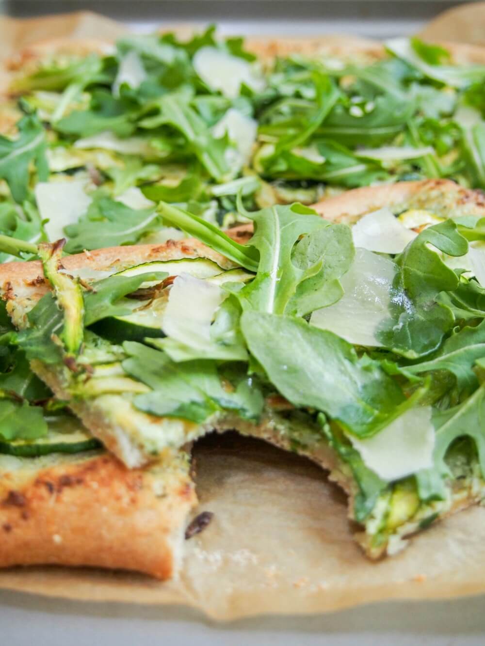 green pizza with cock taken
