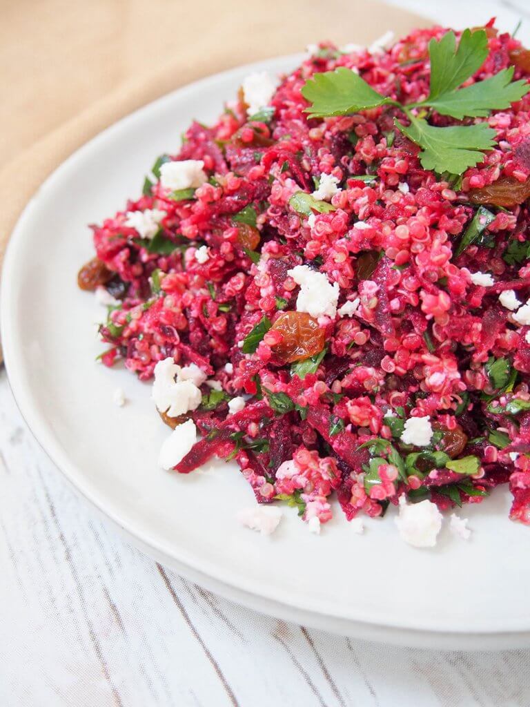 Raw beet quinoa salad Caroline's Cooking