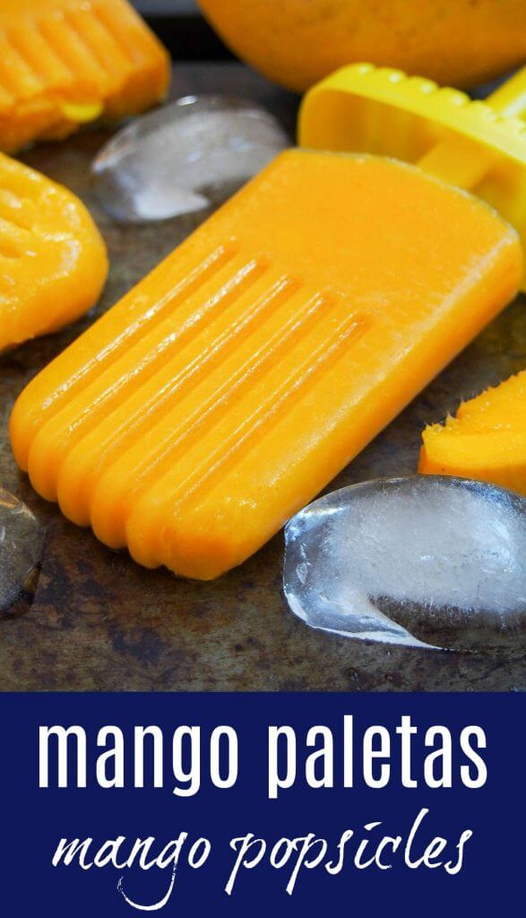 If you're looking for an easy and relatively healthy way to cool down, these mango paletas are perfect. They have only 3 ingredients and not a lot of sugar for ice cold, fruity deliciousness that's a true taste of summer!