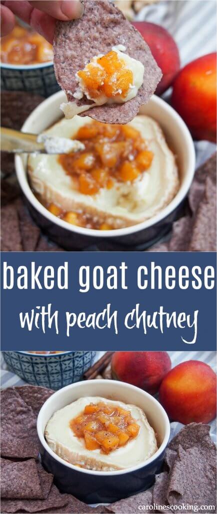 baked goat cheese with peach chutney