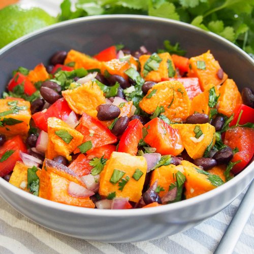 Black bean sweet potato salad Caroline's Cooking