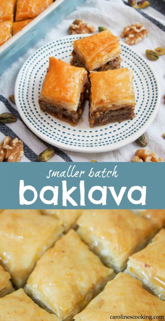 Baklava is such a classic sweet treat enjoyed in Greece, Turkey and across the broader Eastern Med. The combination of sticky, crisp pastry and nuts is addictively good! This baklava recipe will guide you through making a smaller batch, perfect for when you don't need a huge quantity. #baklava #greek #filo #pastry #walnut