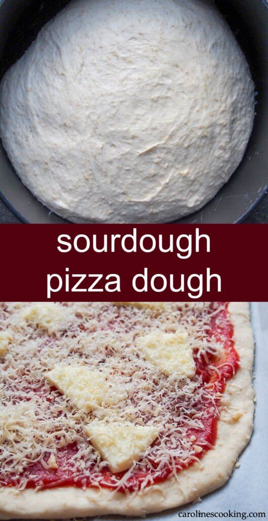 Make pizza night even more delicious with this homemade sourdough pizza dough. Easy to make, with great flavor, it's also perfect to use up some sourdough discard.