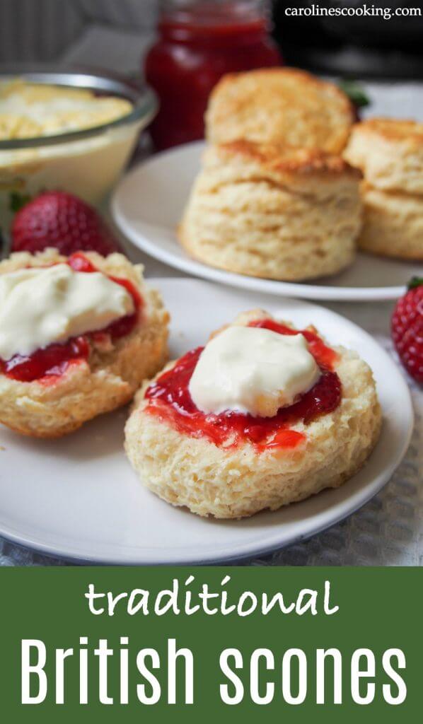 British scones are a classic treat to enjoy as part of a 'cream tea' with jam and cream. They are easy to make, wonderfully soft and gently sweet. Delicious in every bite.