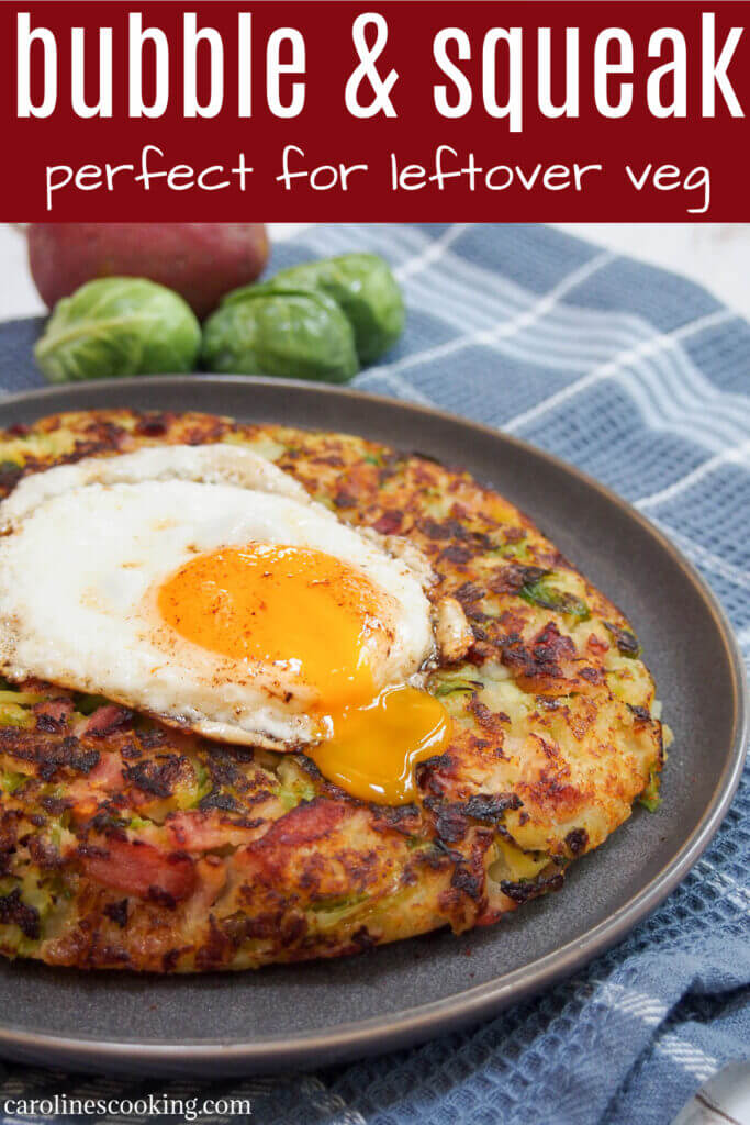 Bubble and squeak is an easy and delicious solution to leftover cooked vegetables. Hearty, filling and perfect any meal, with different ways to serve it. It''s the traditional breakfast after a Sunday roast, using leftover mashed potatoes and cabbage/Brussels sprouts, but really it makes a great side or meal in itself any time. #leftovers #potato #britishfood