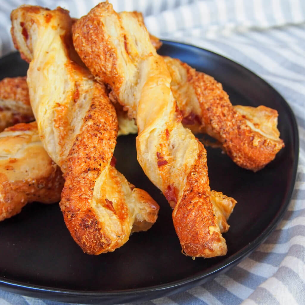 Chorizo cheese twists Caroline's Cooking