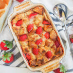 Strawberry French toast bake from overhead