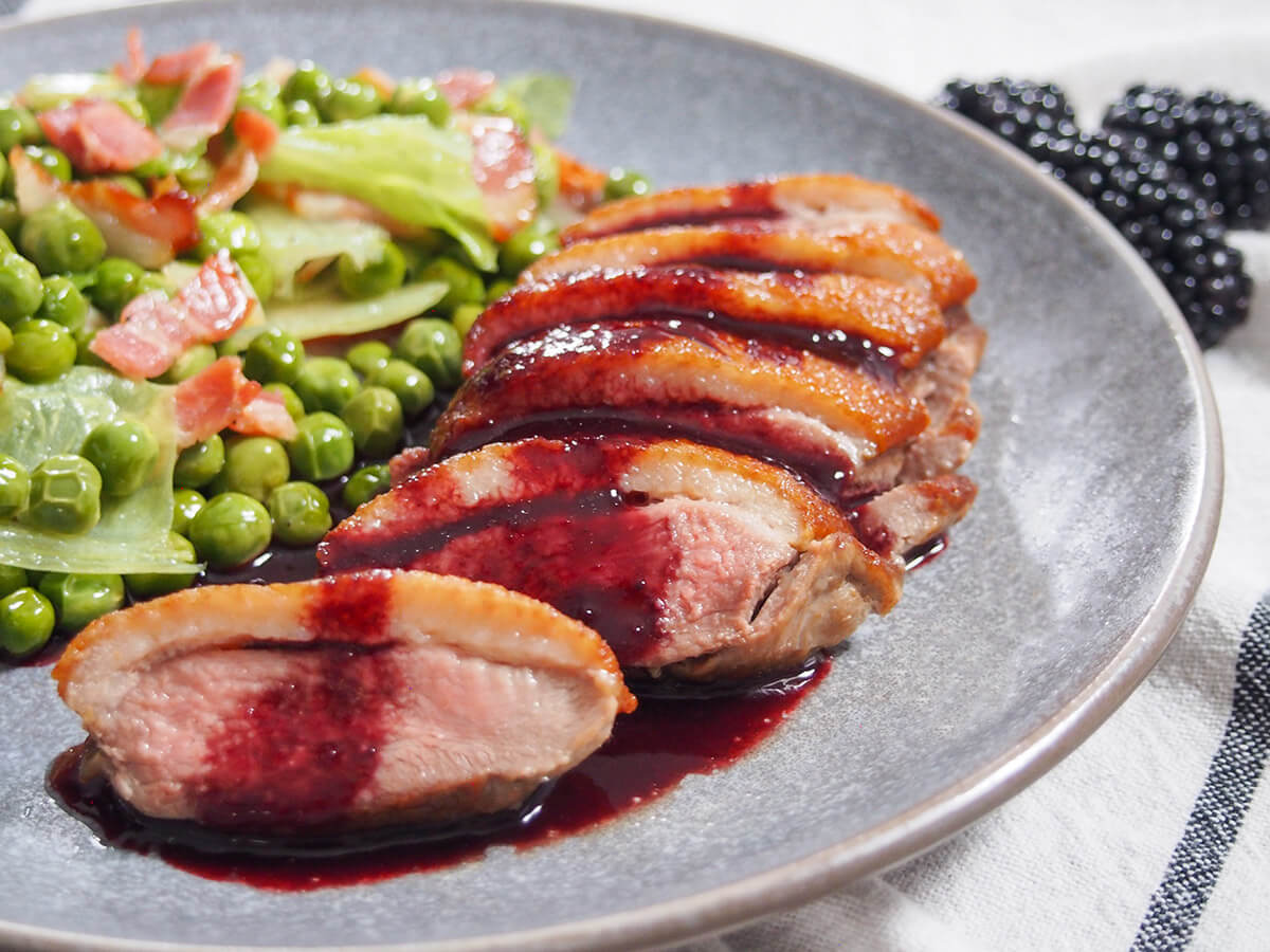 Pan Seared Duck Breast With Blackberry Sauce