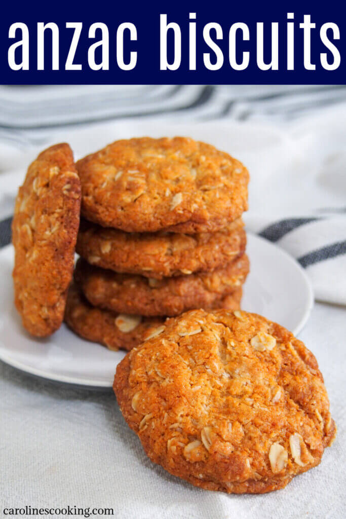 Anzac biscuits are a popular Australian sweet treat with a doze of history. These eggless biscuits/cookies are easy to make with a delicious mix of oat and coconut flavors - definitely worth enjoying soon.