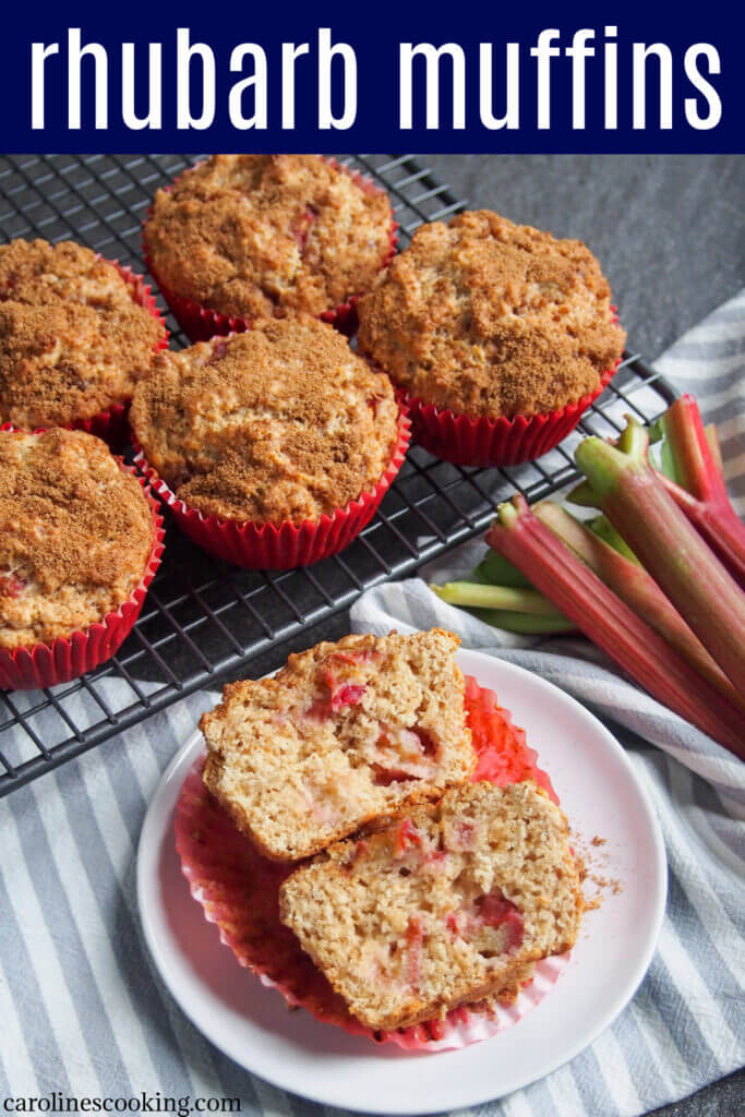 These rhubarb muffins are a delicious combination of tart bursts of rhubarb in a soft muffin and warm sweet cinnamon sugar topping. They make a great coffee time snack, or really any time.
