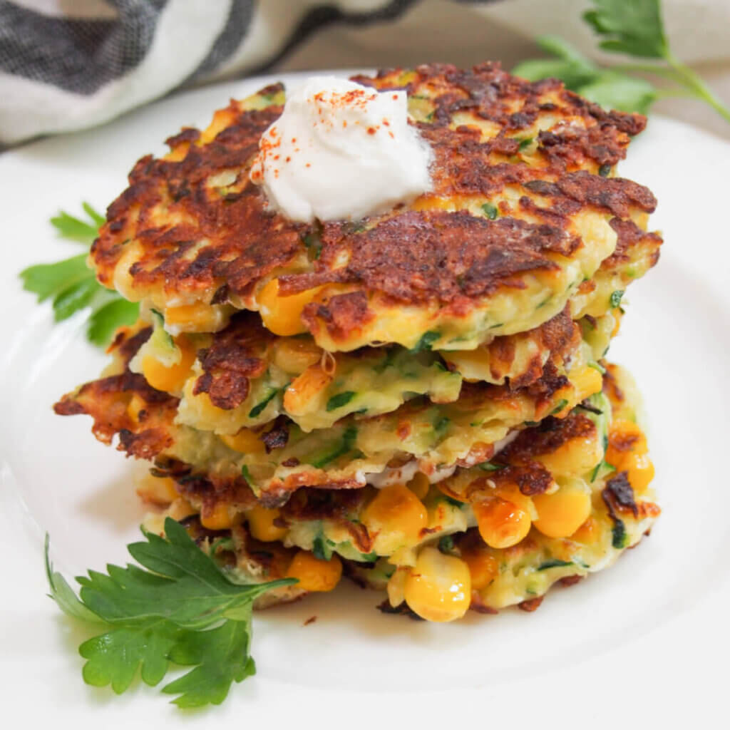 Zucchini corn fritters Caroline's Cooking