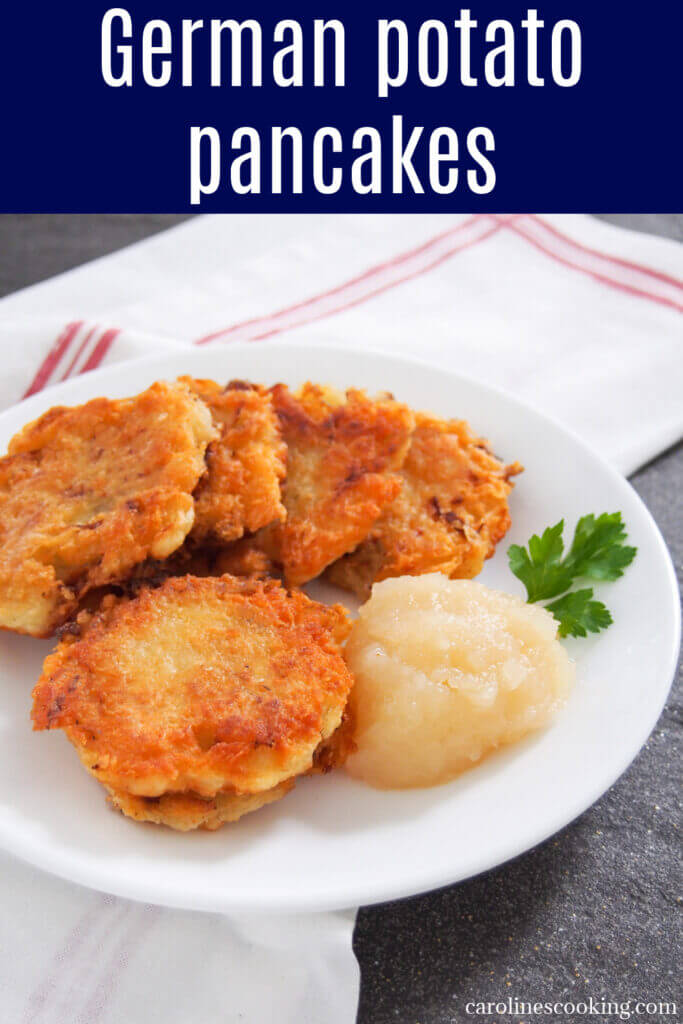 German potato pancakes are really easy to with a crisp outside and soft inside. They're a traditional snack or side for Oktoberfest, but also great any time.