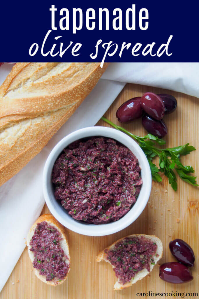 Tapenade is a delicious spread/sauce from Southern France made with olives, capers & anchovies. It's easy to make and so versatile - try it on bread, in pasta and more.