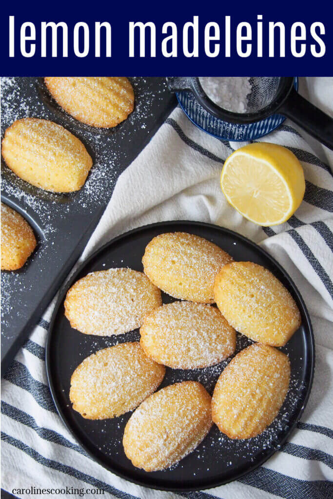 Lemon madeleines are a classic French treat that are becoming more and more popular elsewhere, and for good reason. Somewhere between a mini cake and a cookie, they are sweet, gently crisp on the outside, light and delicious. This small batch recipe makes the perfect amount to enjoy them at their best. #madeleine #baking #frenchrecipe