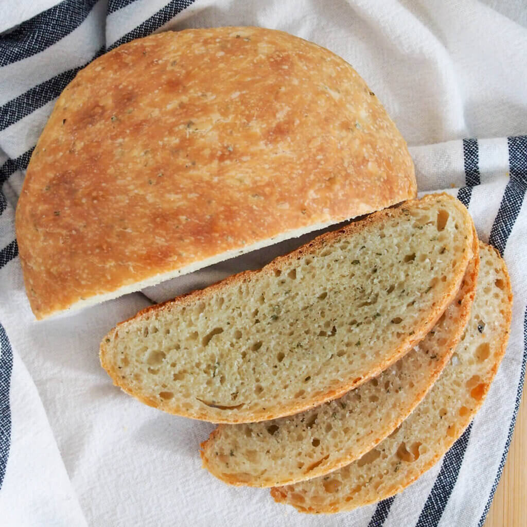 No knead olive oil rosemary bread Caroline's Cooking