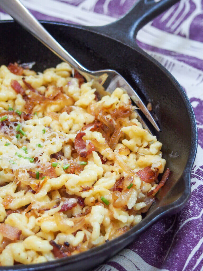 Bacon onion spaetzle Caroline's Cooking