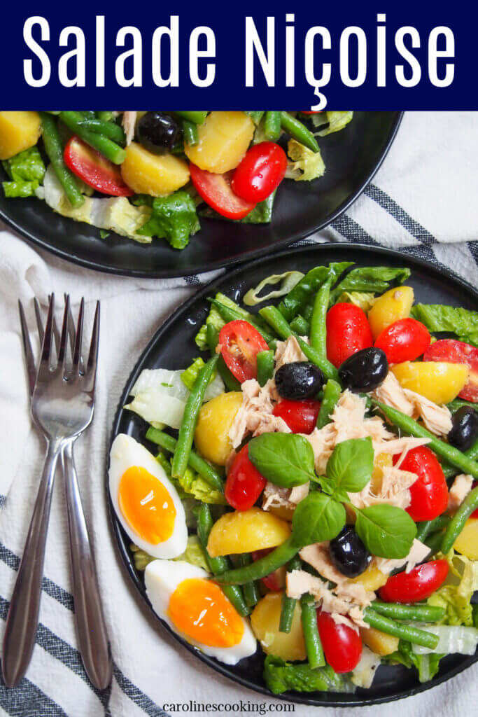 The exact ingredients in a salade Niçoise (Nicoise salad) is sometimes up for debate, but no matter exactly how it looks, it's a delicious taste of summer. This version is definitely no exception, with simple and delicious flavors. Perfect for a light meal.