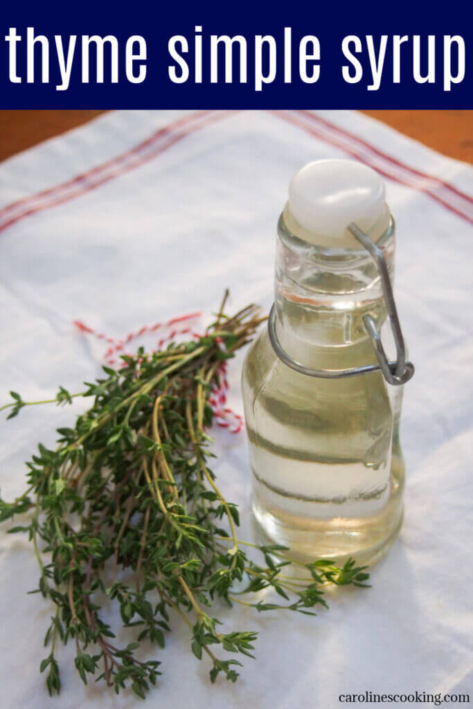 This thyme simple syrup is an easy twist on a plain syrup with a gently aromatic, herbal flavor It's easy to make and adds a lovely flavor to cocktails, lemonade and more.