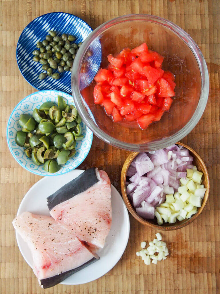 Sicilian swordfish with olives and capers (pesce spada alla ghiotta) Caroline's Cooking