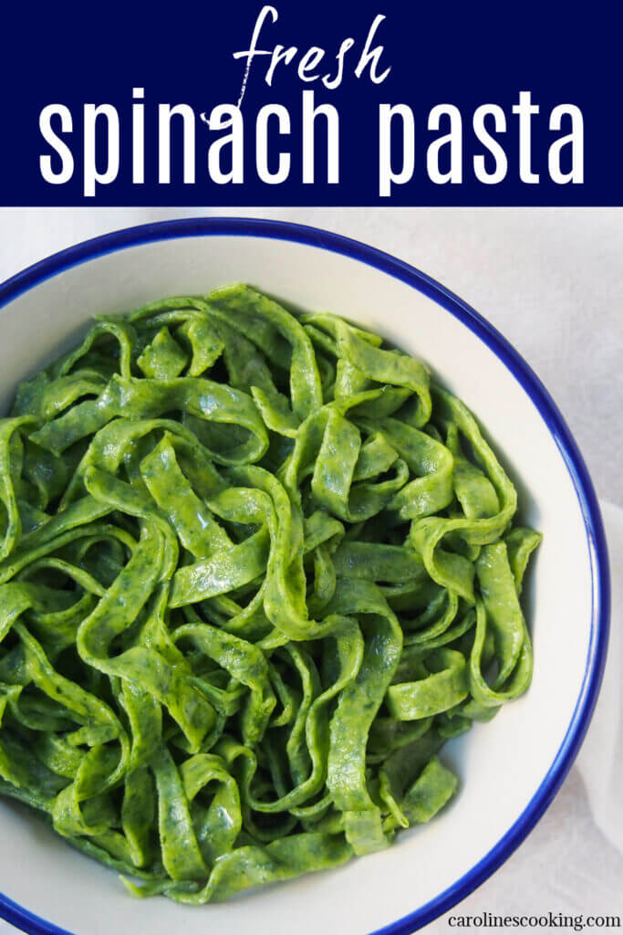 Making your own fresh spinach pasta dough is easier than you might think and the result is so delicious. You can pair it with a variety of sauces for a simple, tasty meal.