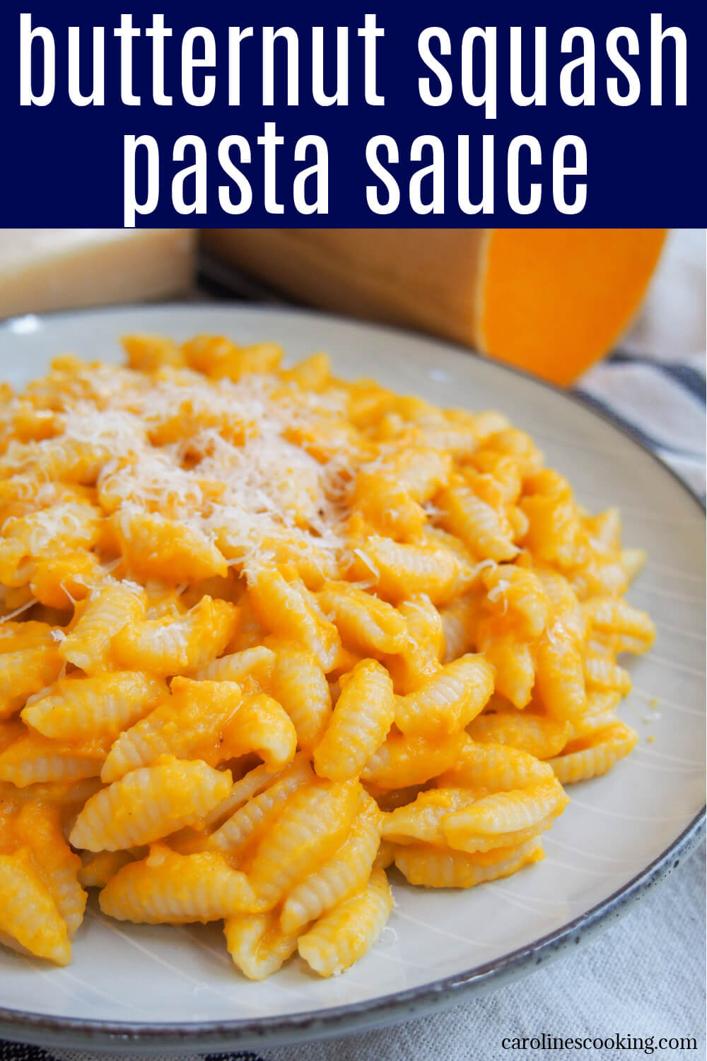 This simple butternut squash pasta sauce is quick and easy to make.  It's creamy, comforting and perfect with pasta or gnocchi.  The more you can prepare it ahead.