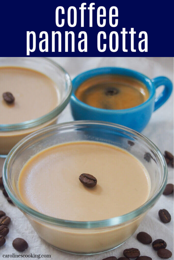 This coffee panna cotta is such a wonderfully flavored twist on the classic easy, make ahead dessert. It's creamy, with a great coffee flavor and just the right amount of sweetness. Perfect to enjoy any excuse.