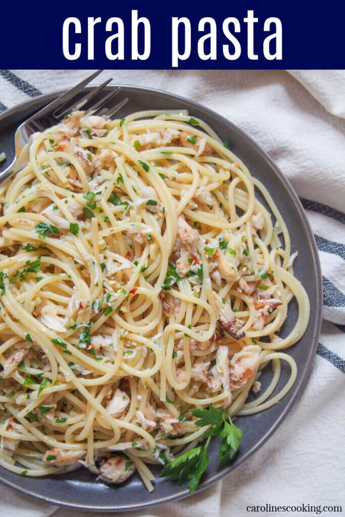 This crab pasta is incredibly quick and easy, but also wonderfully fresh, delicately flavored and thoroughly delicious. A great quick meal, that feels that bit special, too.