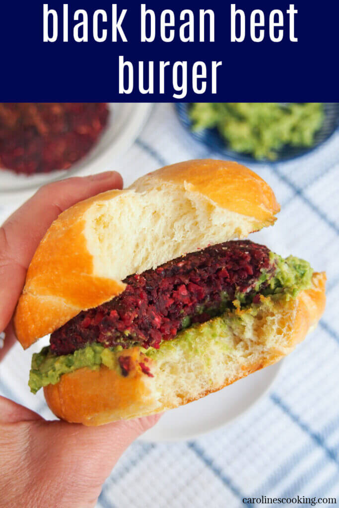 This delicious black bean beet burger is a veggie burger that doesn't compromise on flavor. It has a great texture, lots of great ingredients that are also naturally gluten free, so easy for so many to enjoy.