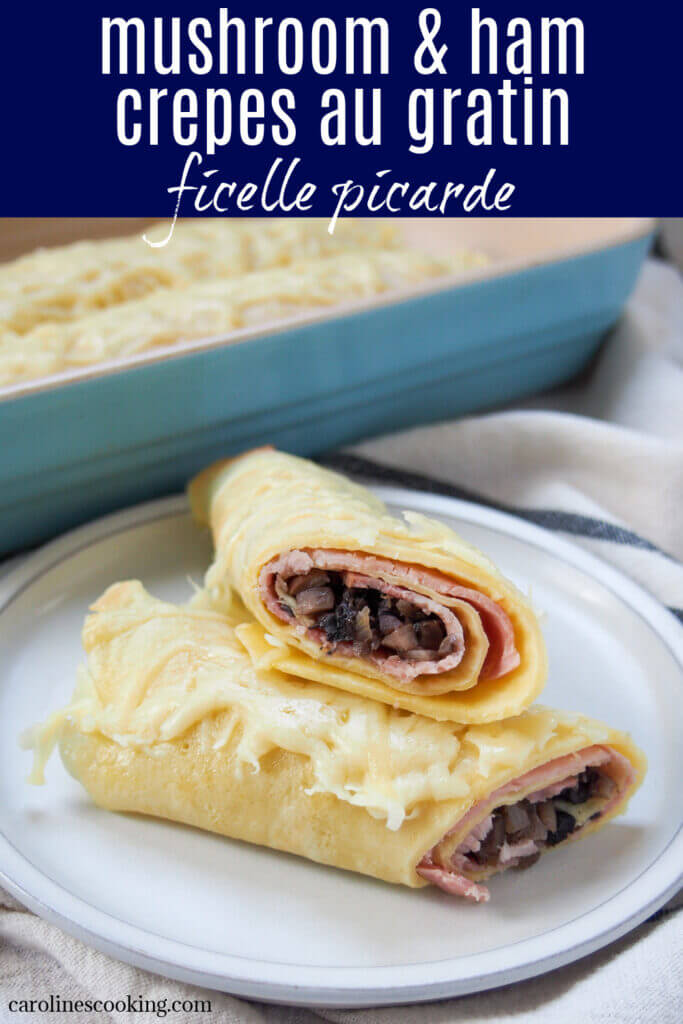 Ficelle picarde are savory crepes with a delicious mushroom and ham filling, and comforting cheese over the top. They're slightly indulgent but hard to resist. And while they may take slightly longer than spreading something on top, they are still easy to make and well worth the effort.